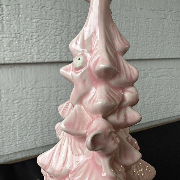 Vintage‎ Christmas Tree Mouse Pink Ceramic Mold 1987 Two Piece Presents - Picture 3 of 16